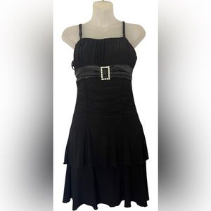 Taboo Black Dress With Attached Faux Belt